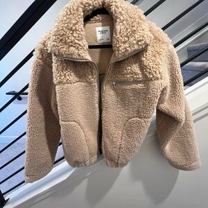 Abercrombie & Fitch Tan Sherpa Jacket